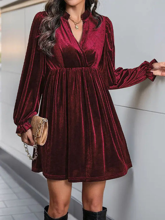 Crimson Velvet Dress