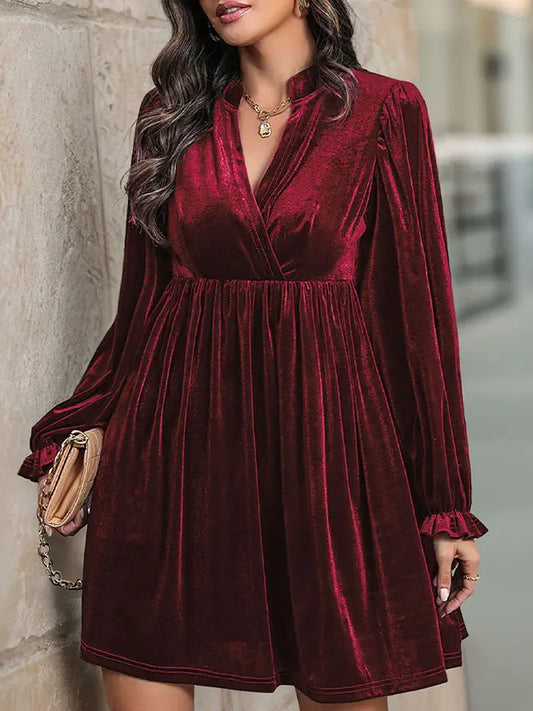Crimson Velvet Dress