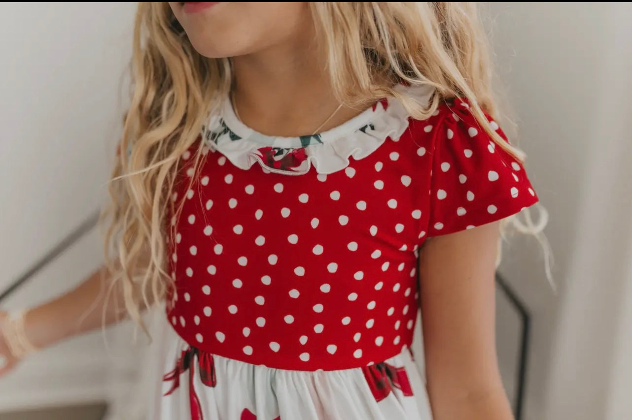 The Holly Jolly Bow Maxi – Red & White