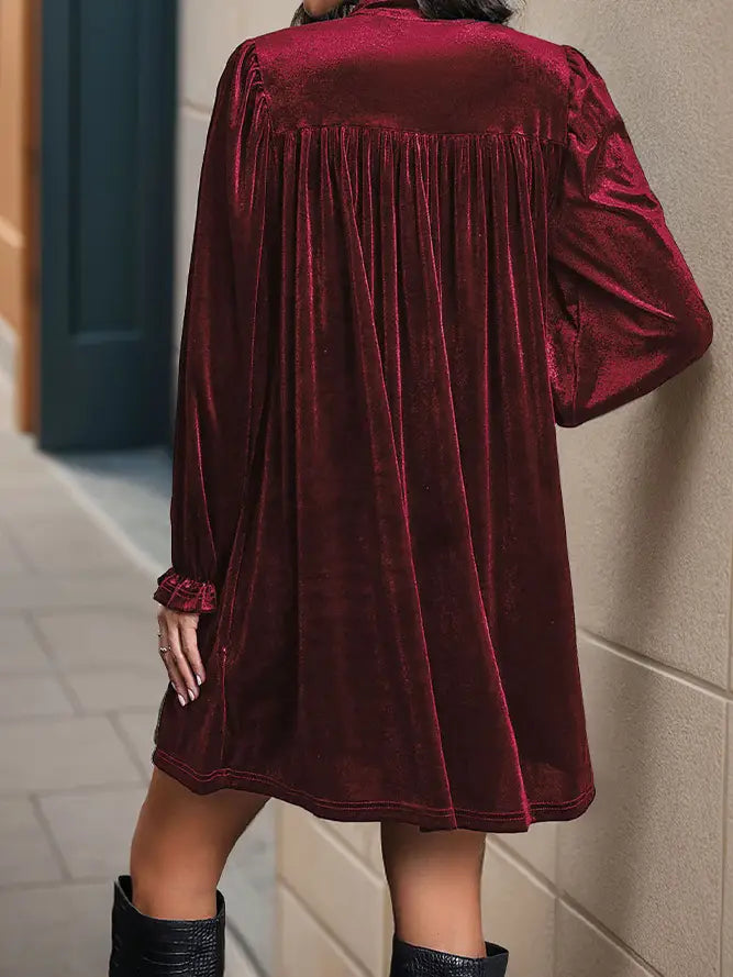 Crimson Velvet Dress