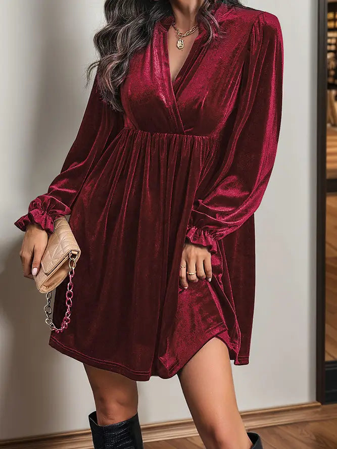 Crimson Velvet Dress